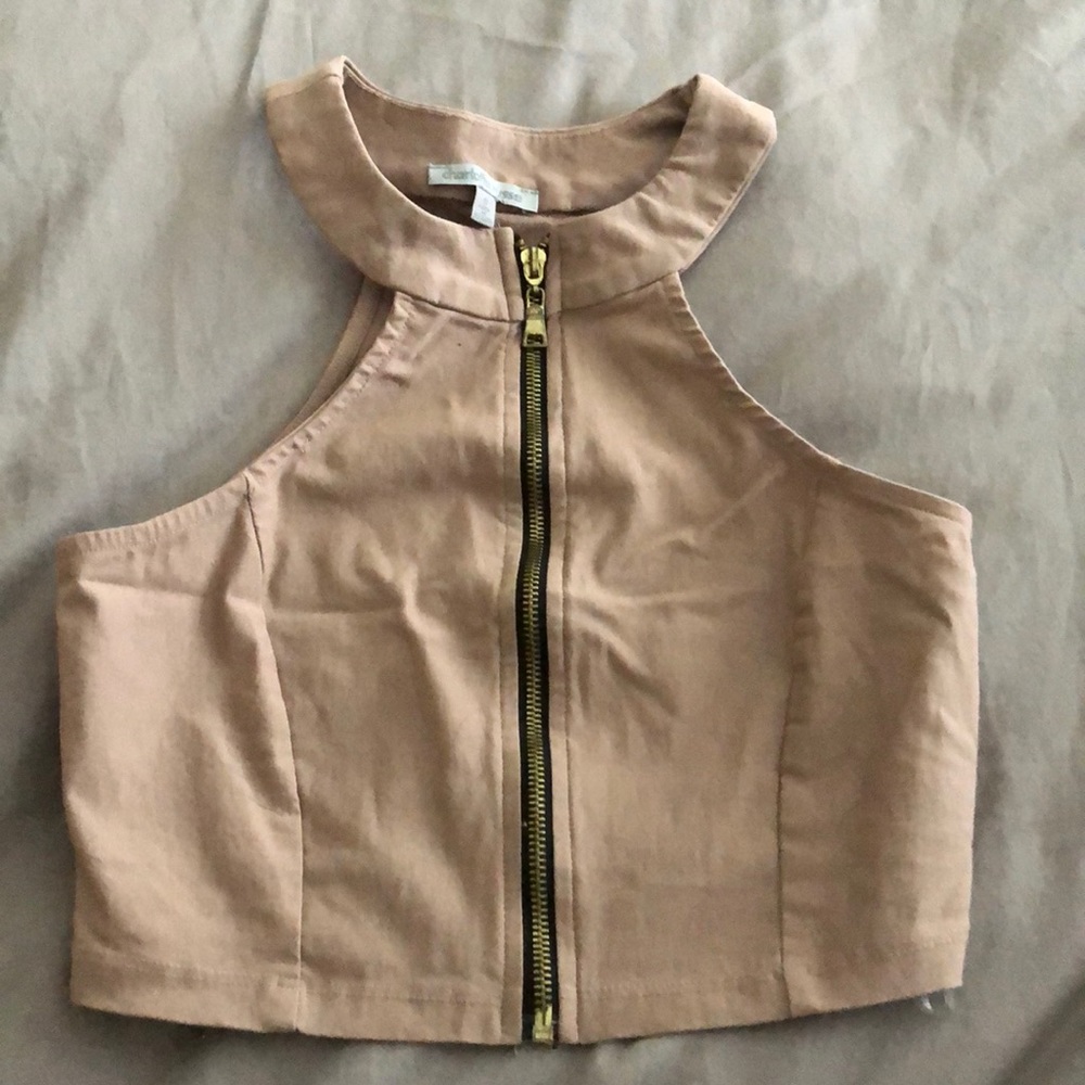 Charlotte Russe sexy sleeveless top w/ zipper -Sm